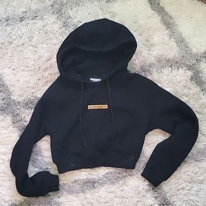 Black Alphalete Cropped Hoodie